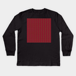 Coral, Raspberry and Olive Organic Abstract Kids Long Sleeve T-Shirt